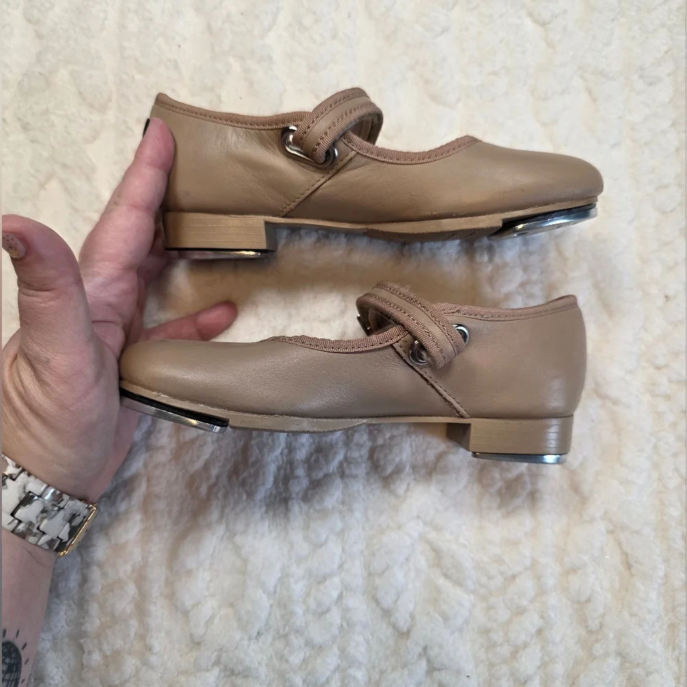 Capezio Girls Tan Mary Jane Tap Shoes Size 13M Tele Tone Tap